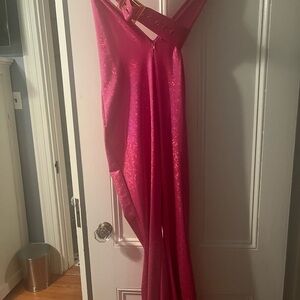 Pink Shimmer Jumpsuit with Belt